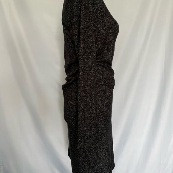 Athleta Charcoal Heathered Side sinched Long Sleeves Dress Coverup - Picture 3 of 8